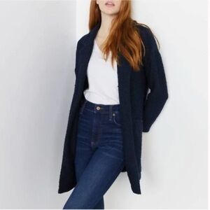 Marine Layer Birdseye Cardigan in Navy & Jet Black, S